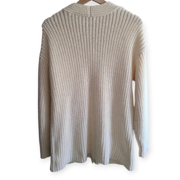 Madewell Textural Stitch V Neck Cardigan Sweater Cream Button-Up Size Small - Picture 12 of 17